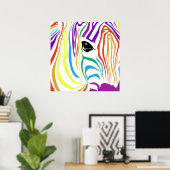 RegenboogZebra Poster (Thuiskantoor)