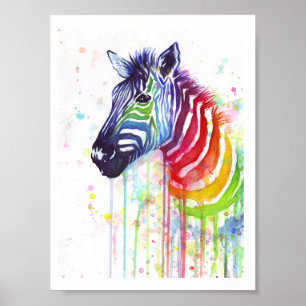 RegenboogZebra Poster