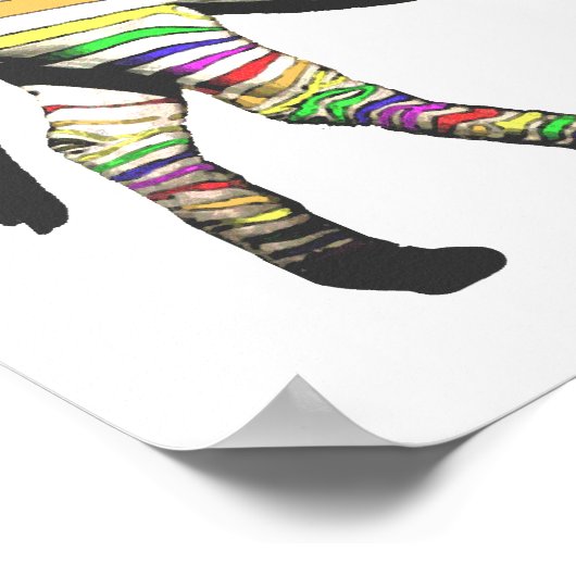 RegenboogZebra Poster (Hoek)