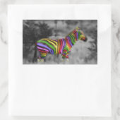 RegenboogZebra Rechthoekige Sticker (Tas)