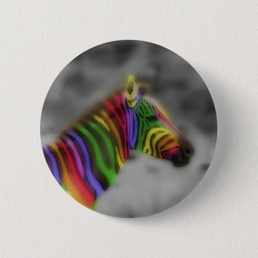 RegenboogZebra Ronde Button 5,7 Cm (Voorkant)