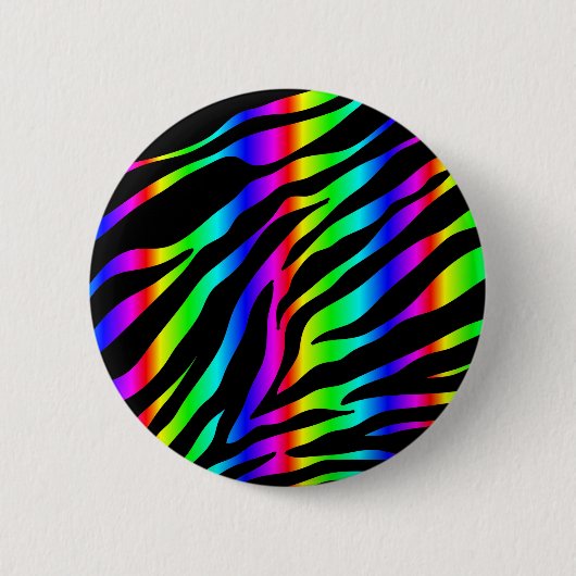 regenboogzebra ronde button 5,7 cm (Voorkant)