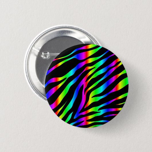 regenboogzebra ronde button 5,7 cm (Voorkant /achterkant)