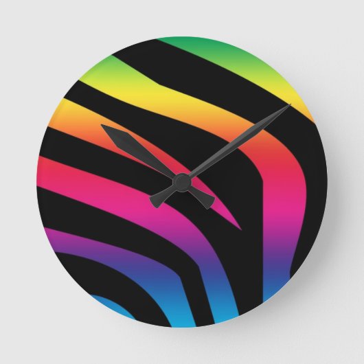RegenboogZebra Ronde Klok (Voorkant)