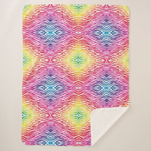RegenboogZebra Sherpa Deken (Voorkant)