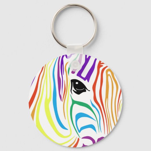 RegenboogZebra Sleutelhanger (Voorkant)