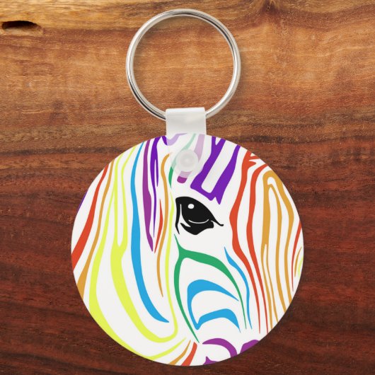 RegenboogZebra Sleutelhanger (Voorkant)