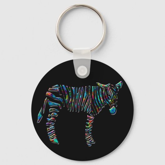 RegenboogZebra Sleutelhanger (Voorkant)