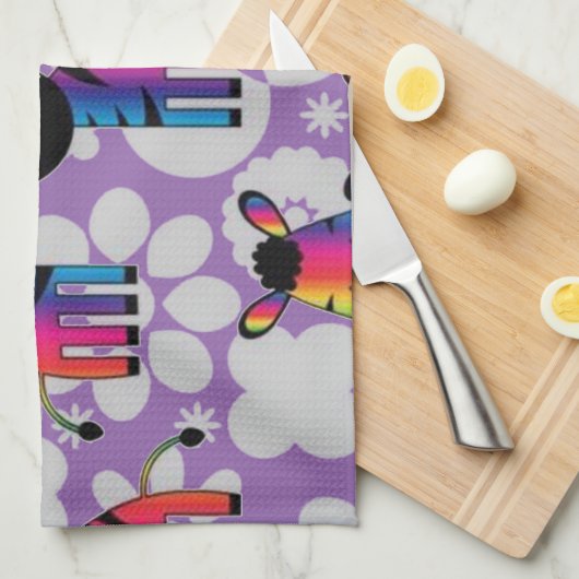 RegenboogZebra Theedoek (Quarter Fold)