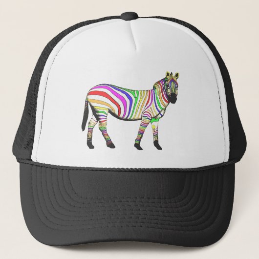 RegenboogZebra Trucker Pet (Voorkant)
