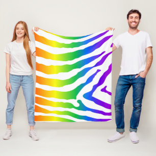 Regenboogzebrapatroon  fleece deken