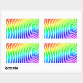 Regenboogzebrastripes Rechthoekige Sticker (Vel)