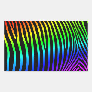 Regenboogzebrastripes Rechthoekige Sticker