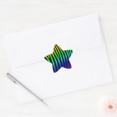 Regenboogzebrastripes Ster Sticker (Envelop)