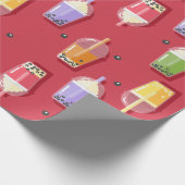 regenboogzeepbel roze cadeaupapier (Hoek)