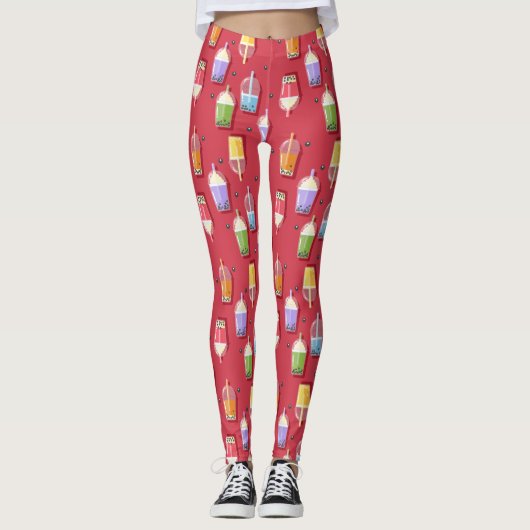 regenboogzeepbel roze leggings (Voorkant)