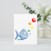 regenboogzeepbellen briefkaart (Staand voorkant)