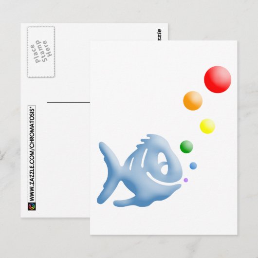 regenboogzeepbellen briefkaart (Voorkant / Achterkant)