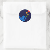 regenboogzeepbellen ronde sticker (Tas)
