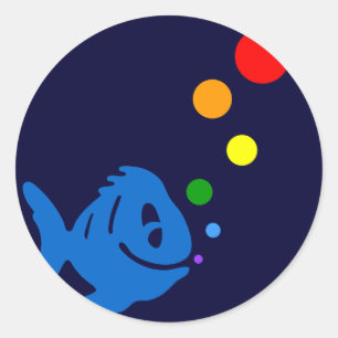 regenboogzeepbellen ronde sticker