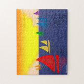 Regenboogzeilboten Puzzle Legpuzzel (Verticaal)