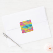 regenboogzigzag vierkante sticker (Envelop)