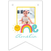 Regenboogzon 1ste verjaardag 12 maanden foto banne vlaggetjes (Eerste vlag)