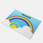 Regenboogzon en wolken deurmat (Schuin)