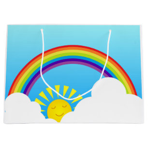 Regenboogzon en wolken groot cadeauzakje
