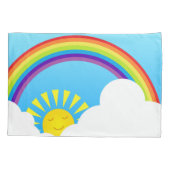 Regenboogzon en wolken kussensloop (Achterkant)