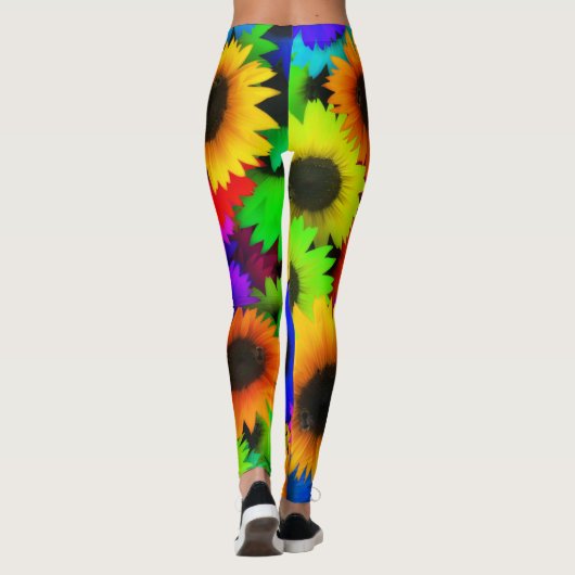 Regenboogzonnebloem Leggings (Achterkant)