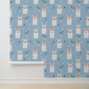 Regenboogzonnebrillen Llama Pattern Behang