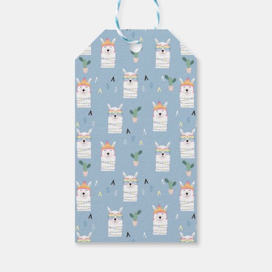 Regenboogzonnebrillen Llama Pattern Cadeaulabel (Achterkant)