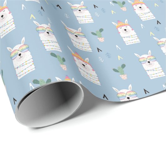 Regenboogzonnebrillen Llama Pattern Cadeaupapier (Rol Hoek)
