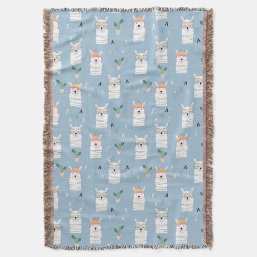 Regenboogzonnebrillen Llama Pattern Deken (Voorkant Verticaal)