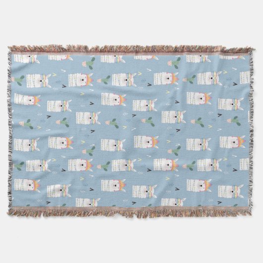 Regenboogzonnebrillen Llama Pattern Deken (Voorkant)