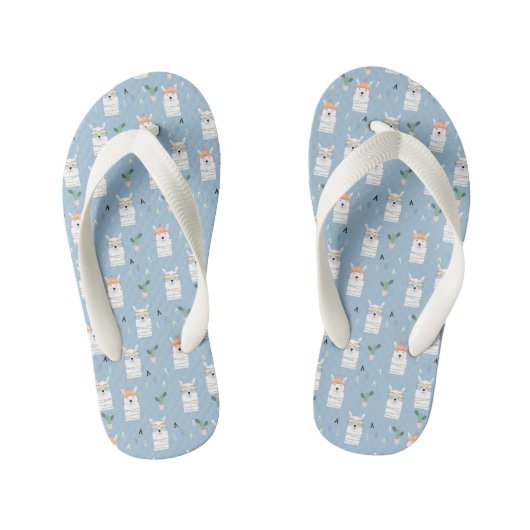 Regenboogzonnebrillen Llama Pattern Kinder Teenslippers (Voetbed)