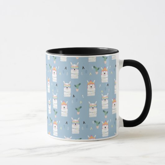 Regenboogzonnebrillen Llama Pattern Mok (Rechts)