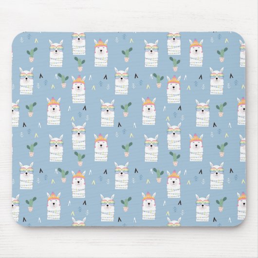 Regenboogzonnebrillen Llama Pattern Muismat (Voorkant)