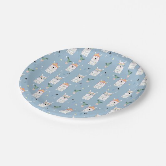 Regenboogzonnebrillen Llama Pattern Papieren Bordje (Gekanteld)