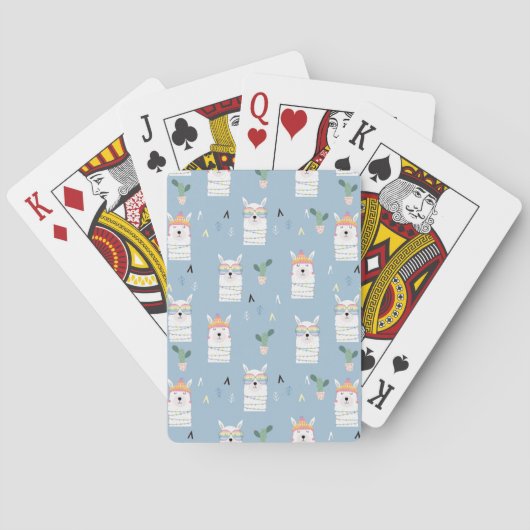 Regenboogzonnebrillen Llama Pattern Pokerkaarten (Achterkant)