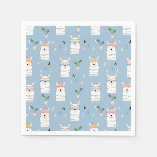 Regenboogzonnebrillen Llama Pattern Servet (Voorkant)