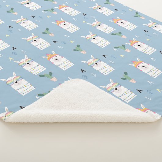 Regenboogzonnebrillen Llama Pattern Sherpa Deken (3/4)