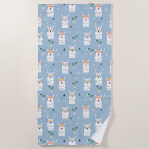 Regenboogzonnebrillen Llama Pattern Strandlaken