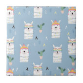 Regenboogzonnebrillen Llama Pattern Tegeltje (Voorkant)