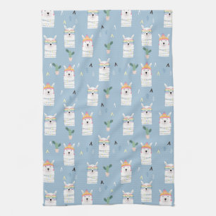 Regenboogzonnebrillen Llama Pattern Theedoek