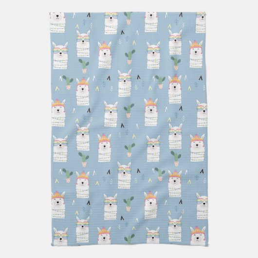 Regenboogzonnebrillen Llama Pattern Theedoek (Verticaal)