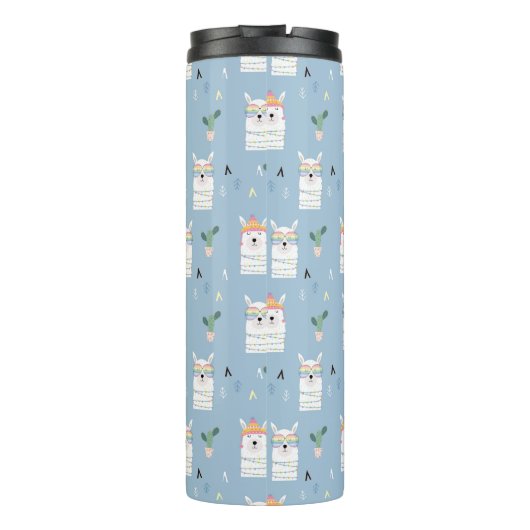 Regenboogzonnebrillen Llama Pattern Thermosbeker (Achterkant)