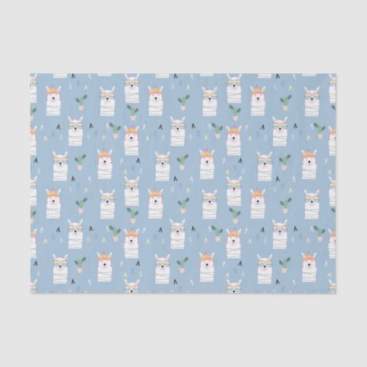 Regenboogzonnebrillen Llama Pattern Tissuepapier (Voorkant)