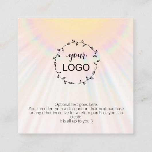 *~* Regenboogzonnestralen Hartelijk dank Informatiekaartje (Achterkant)